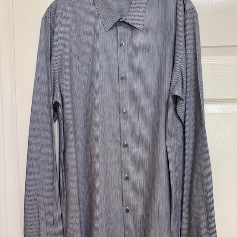 Men's Eclipse Stripe Linen Shirt by THEORY Size L